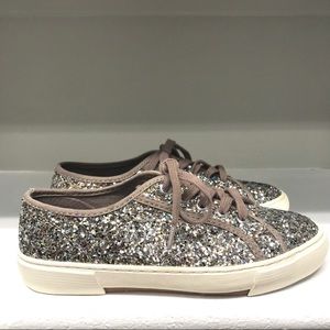 Silver Glitter sneakers tennis shoes